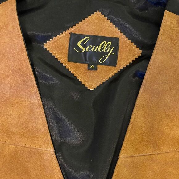 Men’s Brown suede western vest with snap buttons - Picture 6 of 10